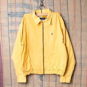 Custom upcycled polo harrington jacket